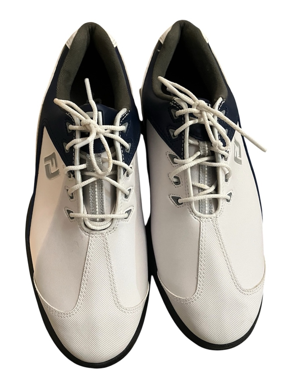 FootJoy White and Navy Athletic Golf Shoes - Lace-Up Comfort